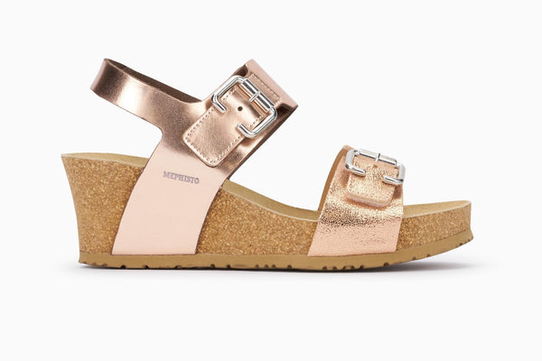 Mephisto Women s Lissandra Wedge Sandal Rose Gold Mephisto