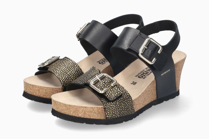 Mephisto Women s Lissandra Wedge Sandal Black Mephisto Shoes Northwest