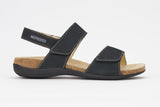 Women's Mephisto Agave black bucksoft 6900 velcro sandal side view