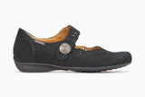 Mephisto women's Mobils Mary Jane slip on black nubuck side view