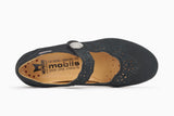 Mephisto women's Mobils Mary Jane slip on black nubuck top view