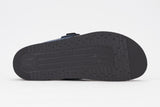 Mephisto Women's Helen Navy Nubuck 6045 cork foot-bed buckle slide sandal bottom view