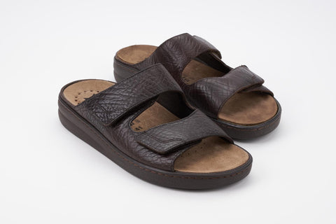 Mephisto Men's Mobil's James Dark Brown Grain 751 removable cork foot-bed sandal multi view