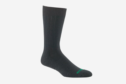 Mephisto Men's NYC Black merino wool mid calf sock profile view