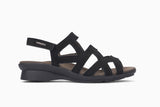 Mephisto Women's Pamela Black Bucksoft Back Strap Slide Sandal Side View