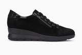 Mephisto Women's Prima Ez-zip lace up walking shoe black nubuck side view